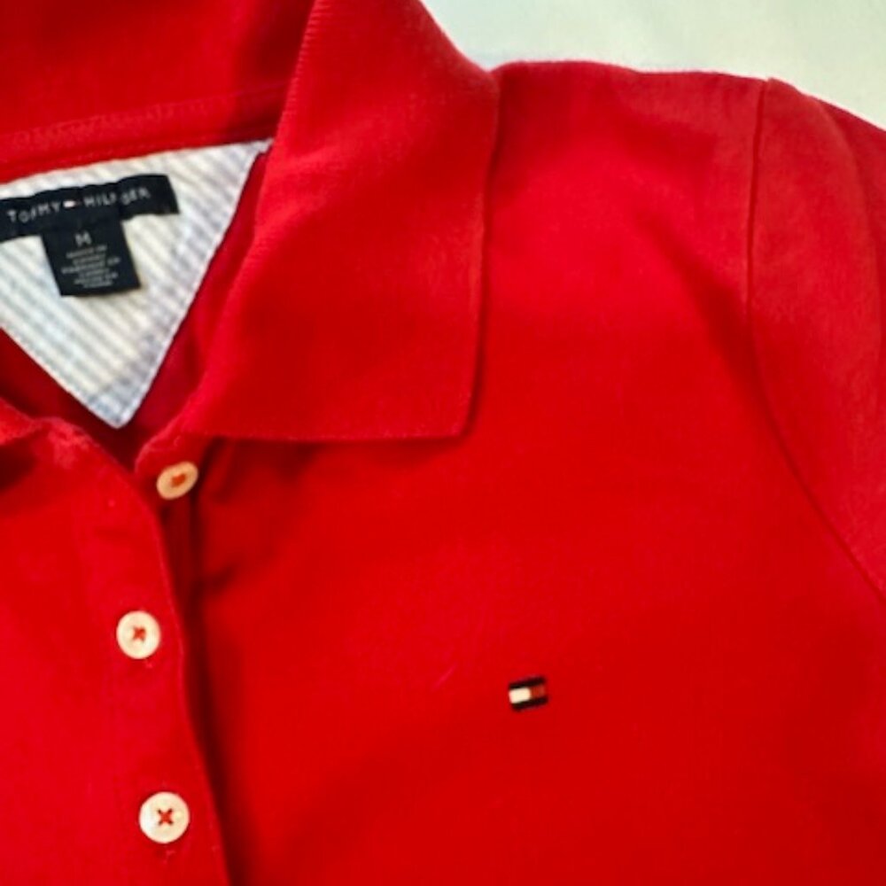 Tommy Hilfiger Red Polo - Sz M - Picture 7 of 10